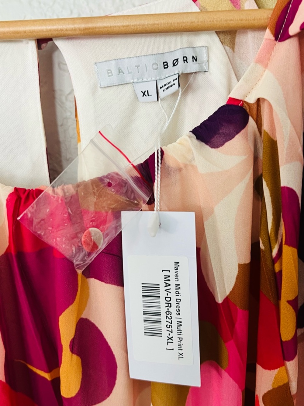 Baltic Born Maven Multicolor Floral Midi Dress XL - Pink, Fuchsia & Mustard - Picture 3 of 5